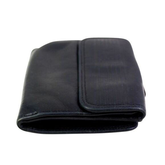 Lancel PARIS BLACK GENUINE LEATHER ID CARD COIN SMALL HOLDER BIFOLD WALLET PURSE - Picture 3 of 11